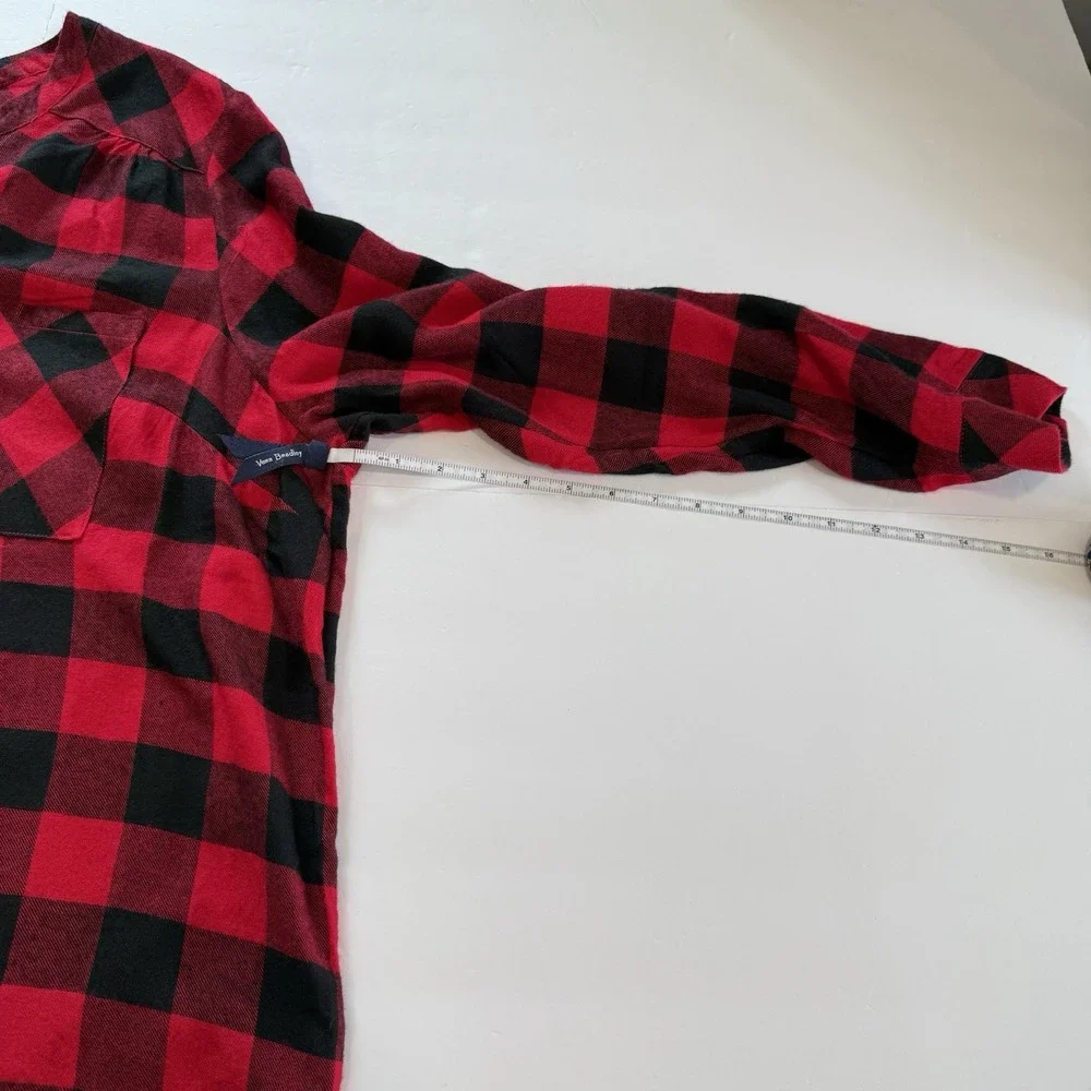 Torrid Lizzie Black Red Buffalo Plaid Twill Button Up Long Sleeve‎ Shirt Size 3X